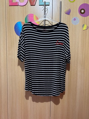 Esmara pajama top used, black and white, size M