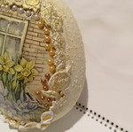 Porcelain Easter decorative egg handmade, 20 cm