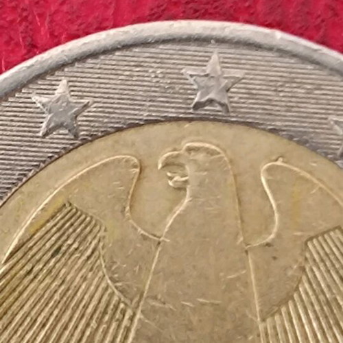 Germany 2 Euro 2016 used with eagle mouth error
