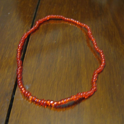 Anklet elastic with orange beads new