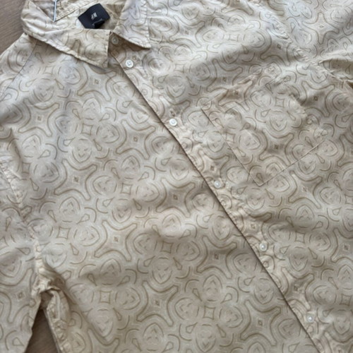 H&M men's button shirt XL, beige