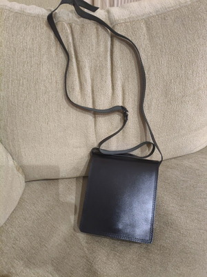 Crossbody shoulder bag new, black genuine leather handmade