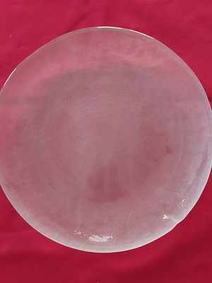 Crystal platter like new made of solid opaque glass 30 cm