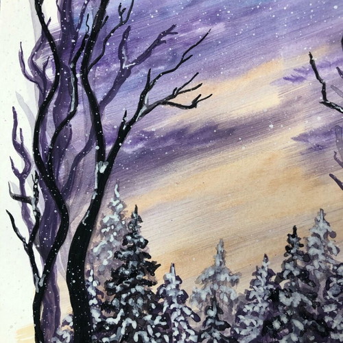 Watercolours art new, winter day 21x29