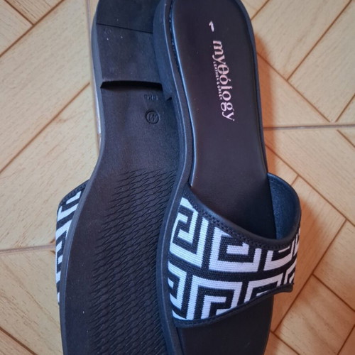 Mythology leather women's slides black and white size 41 new
