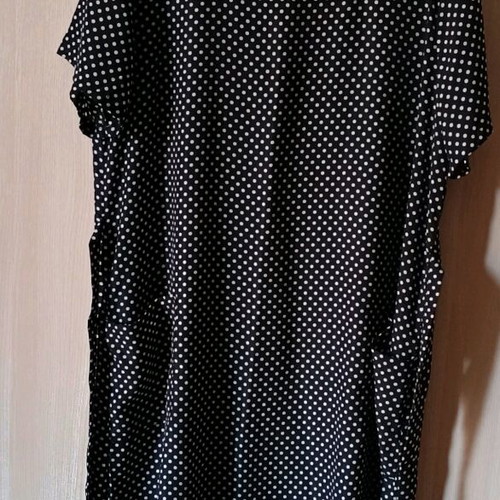 Robe new, 100% viscoz, black with white dots, size XXXL