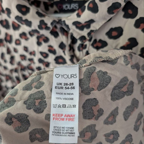 Leopard short dress size EU 54-56 like new, viscose