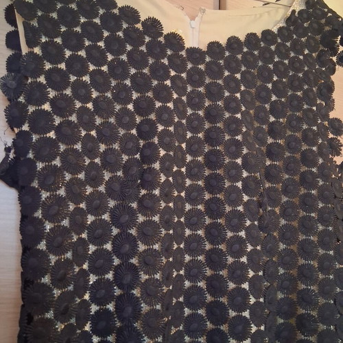 Black lace night dress with gold lining, size M