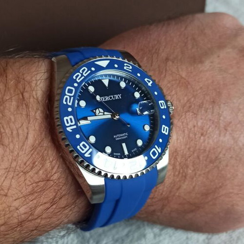Mercury Seadive Swiss automatic watch new, blue