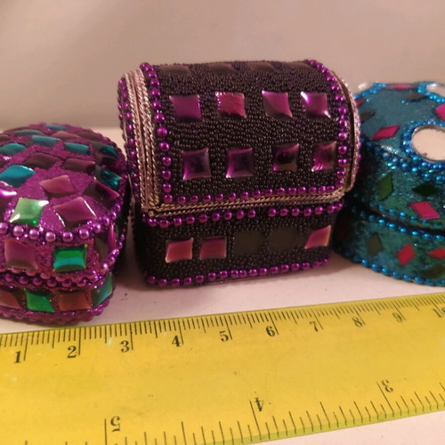 Metal boxes like new, lot of 3 vintage jewelry cases