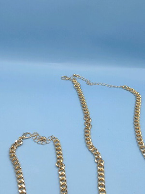 Jewelry set with bracelet new with heart and rhinestones