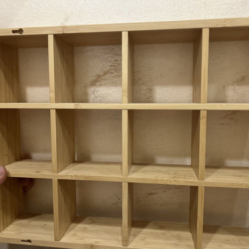 German wall shelf like new, natural bamboo with compartments