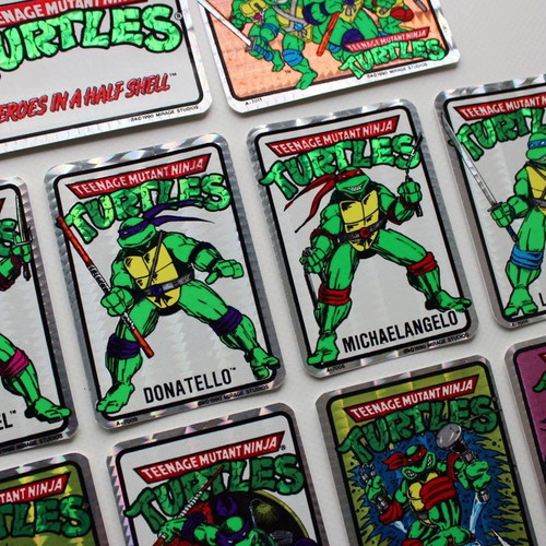 Vintage 1990 TMNT Mutant Ninja Turtles Prism Hologram Stickers set of 13 new