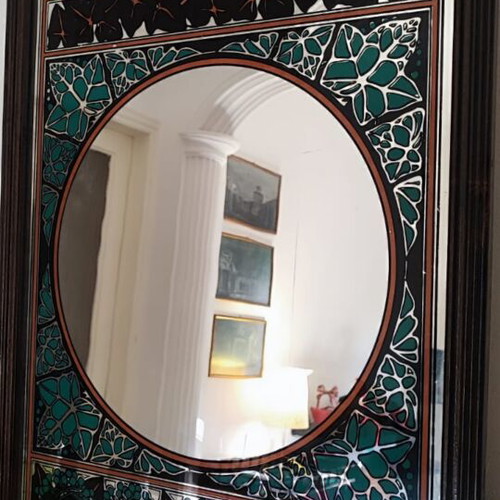 Vintage decorative mirror with handmade frame