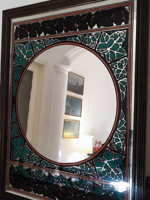 Vintage decorative mirror with handmade frame
