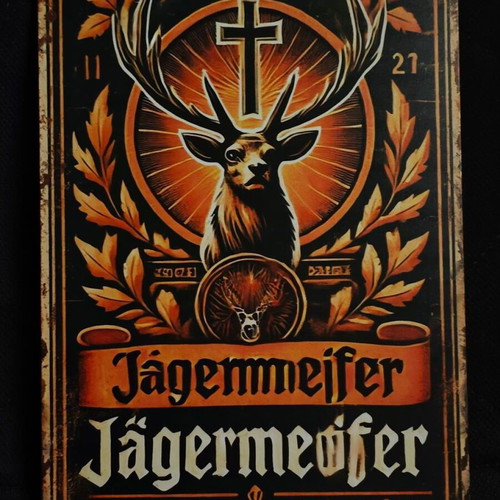 Metal decorative Jägermeister sign like new, vintage design