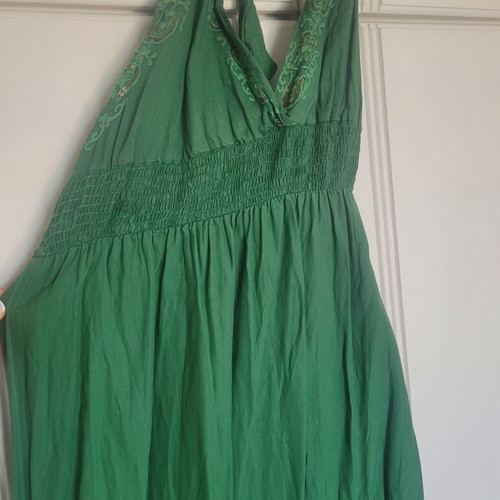 BSB collection green maxi dress with halter neckline