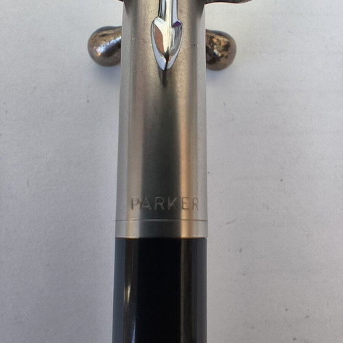 Parker 75 mechanical pencil used, stainless steel cap, dark blue body