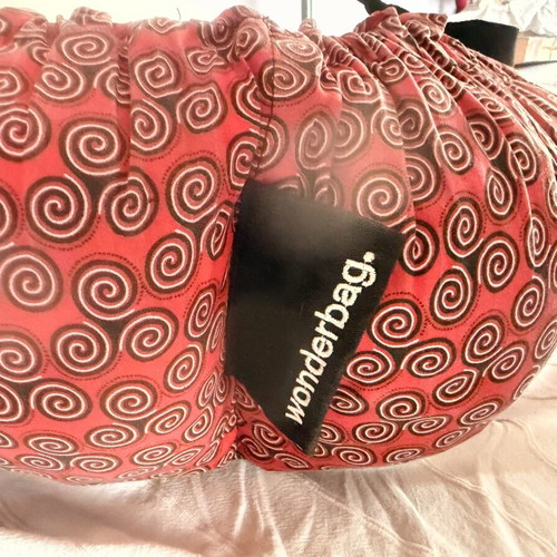 African Batik Red Wonderbag slow cooker used