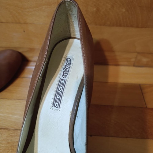 Buffalo Shoes brown high heels used, real leather size 39