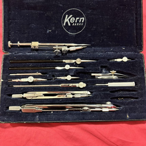 Kern Vintage Precision Drawing Instruments Set 12 pcs like new