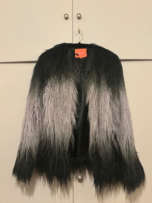 Lynne fur used, size Medium, black and gray