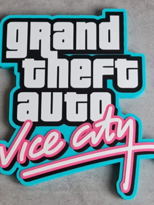Grand Theft Auto Vice City 3D printed λογότυπο διακοσμητικό καινούργιο