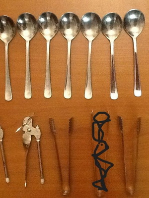 Kitchen spoons and tools new, set of 8 pieces