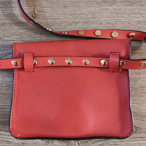 Zara Belt Bag used, red with gold details