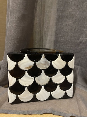 Handbag handmade used, black and white