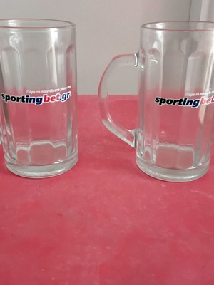 Sportingbet collectible beer glasses new, set of 2