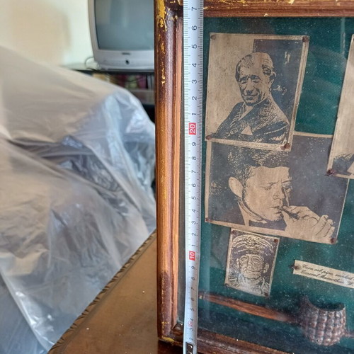 Vintage Sherlock Holmes Shadow Box Wall Decor with Tobacco Theme