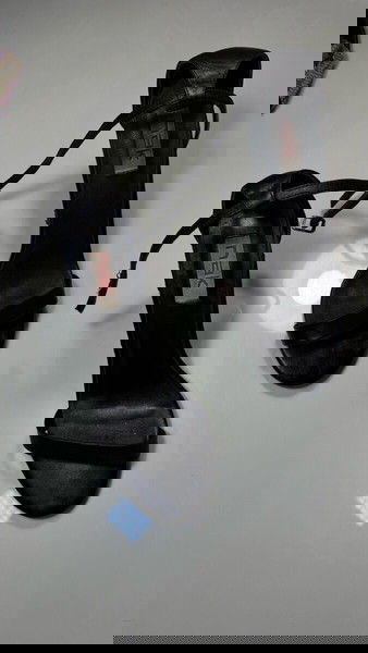 Nak πέδιλο ψηλό γυναικείο μαύρο δερμάτινο 39 νούμερο