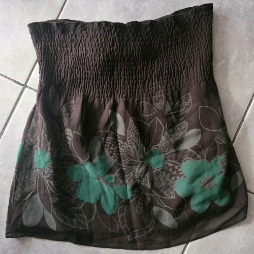 Ted Baker 100% silk floral strapless top like new
