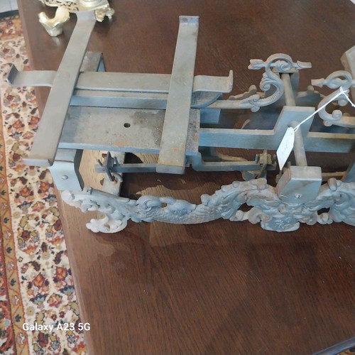 Cast iron antique scale used with lion and dragon decorations