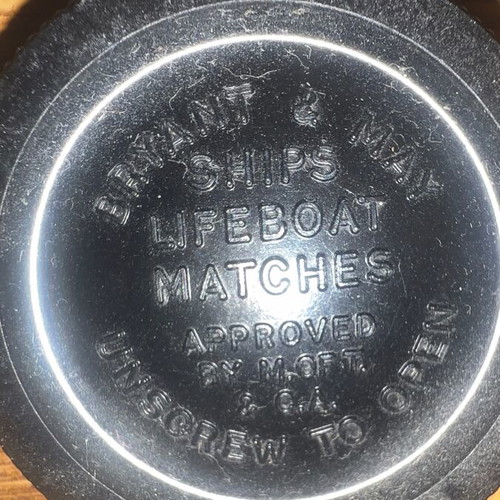 Bryant and May Ship Lifeboat Matches bakelite box 1969