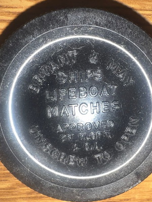 Bryant and May Ship Lifeboat Matches bakelite box 1969