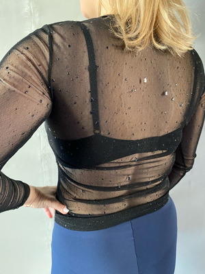 Black sheer blouse like new