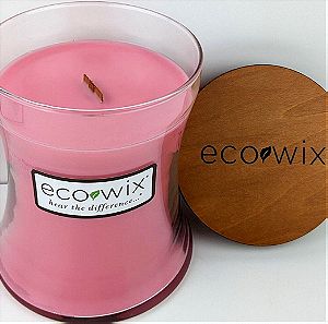 Ecowix Peony Scented Candle 15oz. With Natural Wood Wick