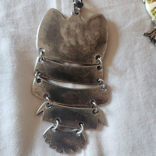 Boho owl long necklace used with second owl gift