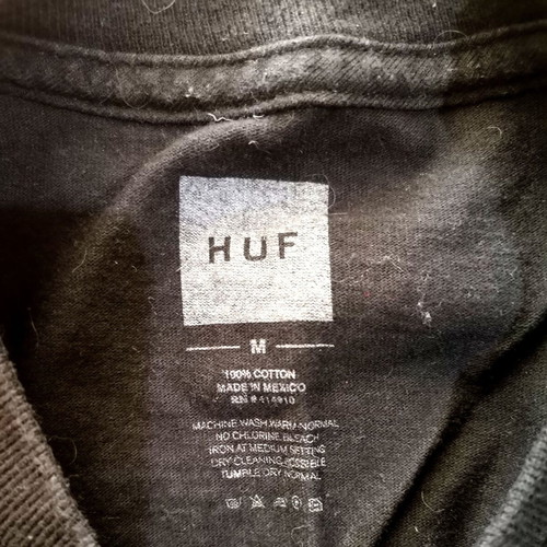 HUF T-shirt Medium like new, black with orange