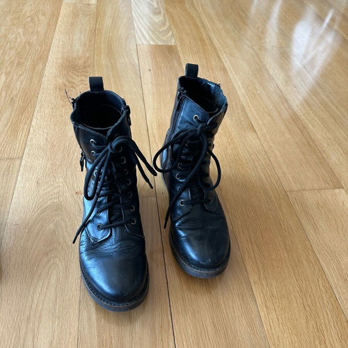 Tsakiris Mallas leather ankle boots used, size 37, black