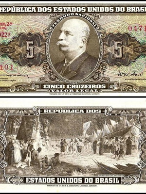 Brazil 5 Cruzeiros 1962 banknote new