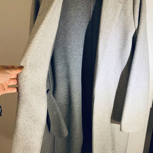 Zara coat with lapel and pockets, like new, gray
