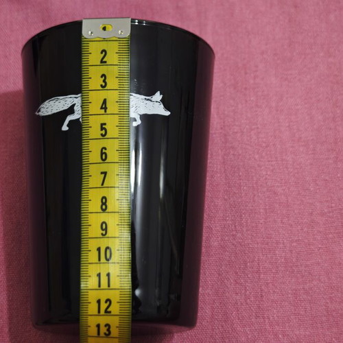 Black Plastic Cups Set of 6 Apple Thief