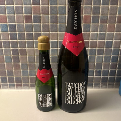 Fauchon Champagne bottles used, empty