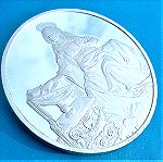  Ασημένιο μετάλλιο LEONARDO DA VINCI-LA VERCINE DETTAGLIO DA L'ANNUCIAZIONE  silver .925 from FRANKLIN MIND