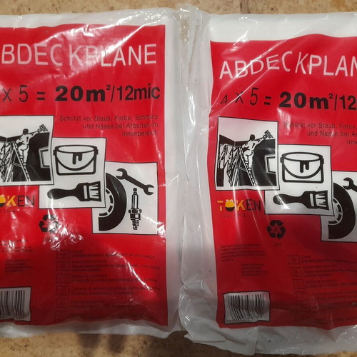 Nylon cover 4m x 5m medium 12mic, 2 pieces new