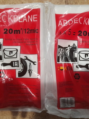 Nylon cover 4m x 5m medium 12mic, 2 pieces new