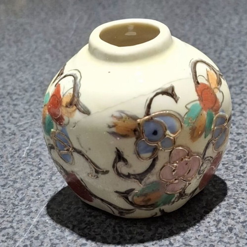 Vintage Japanese Satsuma Ginger Jar miniature, used